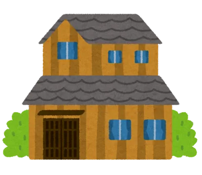 木造の一戸建て住宅のイラスト
