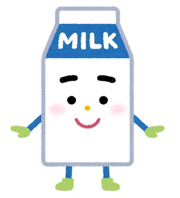 牛乳パックのキャラクターのイラスト